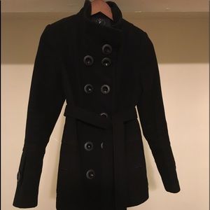 Double-breasted Wing/High Collar Coat